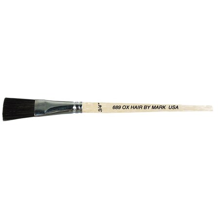 Gordon Brush Size 3/4 Chemical Resistant Ox Hair Flat Brush, PK12 0689-00075